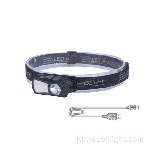 Headlamp rechargeable baru yang sangat cerdas 360 Lampu kepala LED yang nyaman disesuaikan untuk orang dewasa dan anak -anak